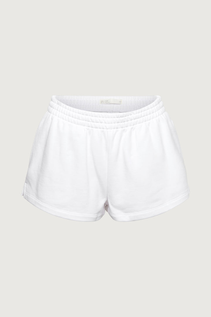 COTTON FRENCH TERRY SHORT in White — alternate angle