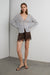 Satin short with lace hem in brown — main image