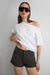 Cotton short with cuff detail in charcoal — main image