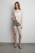 Cotton blend lace shorts in gray — main image