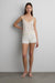 Crochet knit short with cut-out detail in white — main image