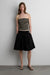 Pleated wide leg cullote short in black — main image