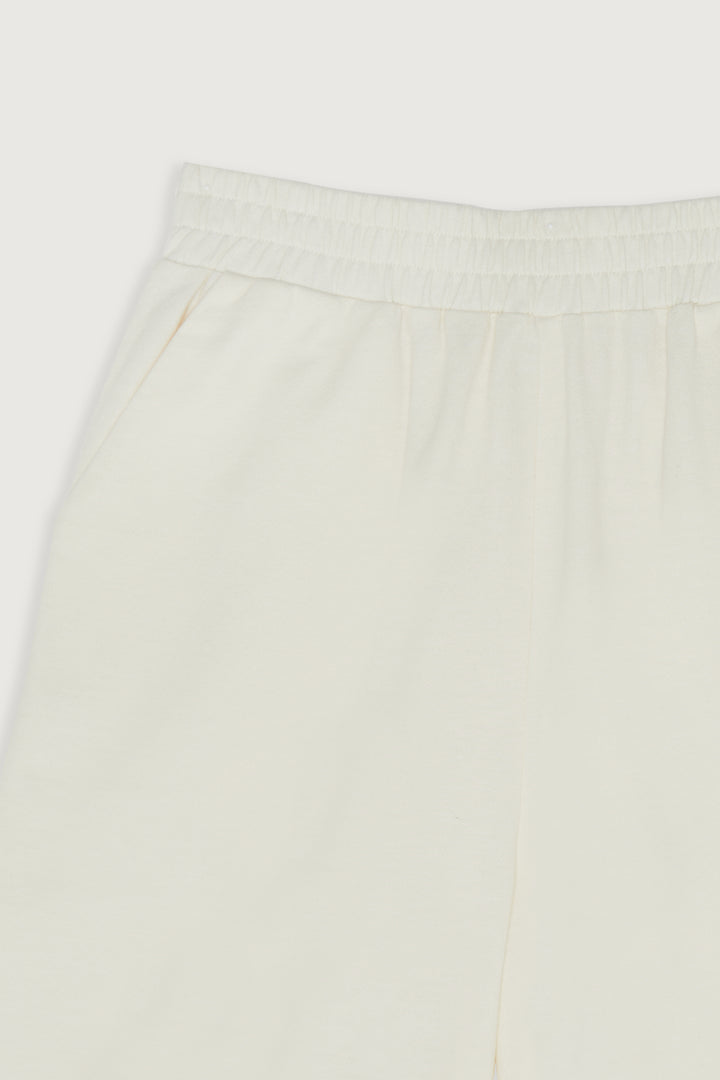COTTON FRENCH TERRY SHORT in Cream — alternate angle