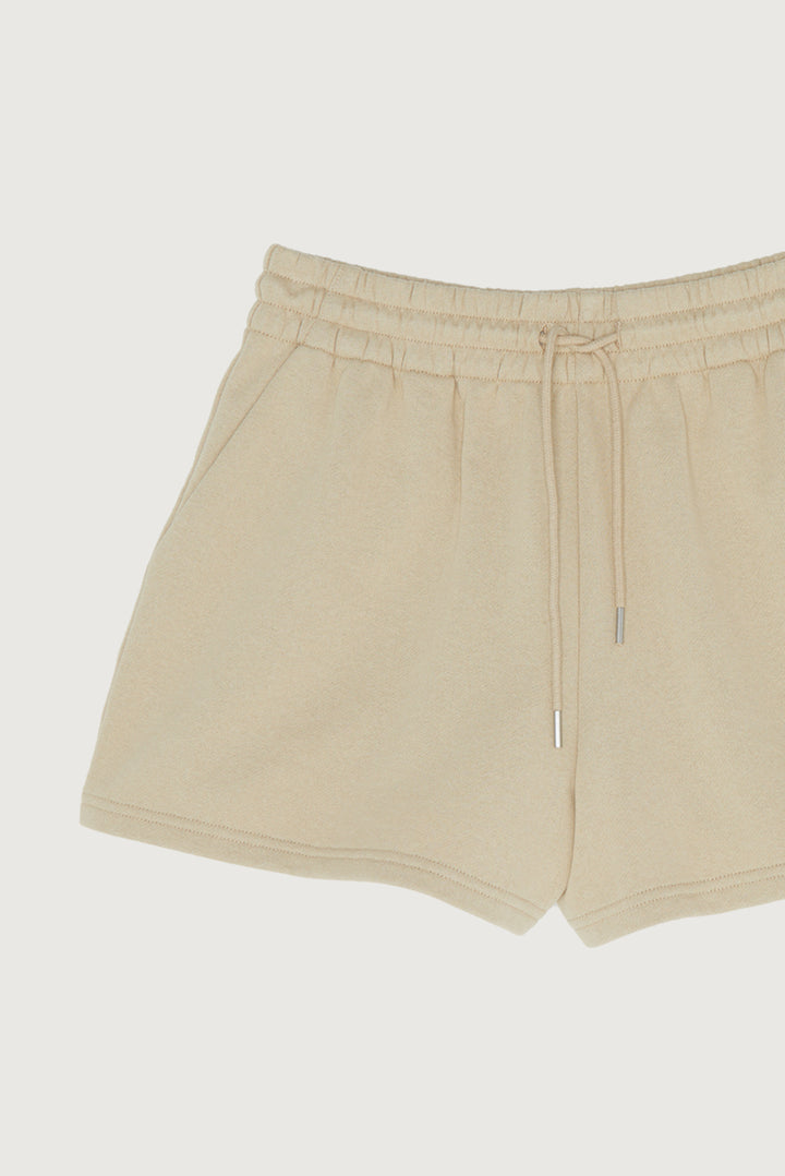 COTTON BLEND TERRY SHORT in Beige — alternate angle