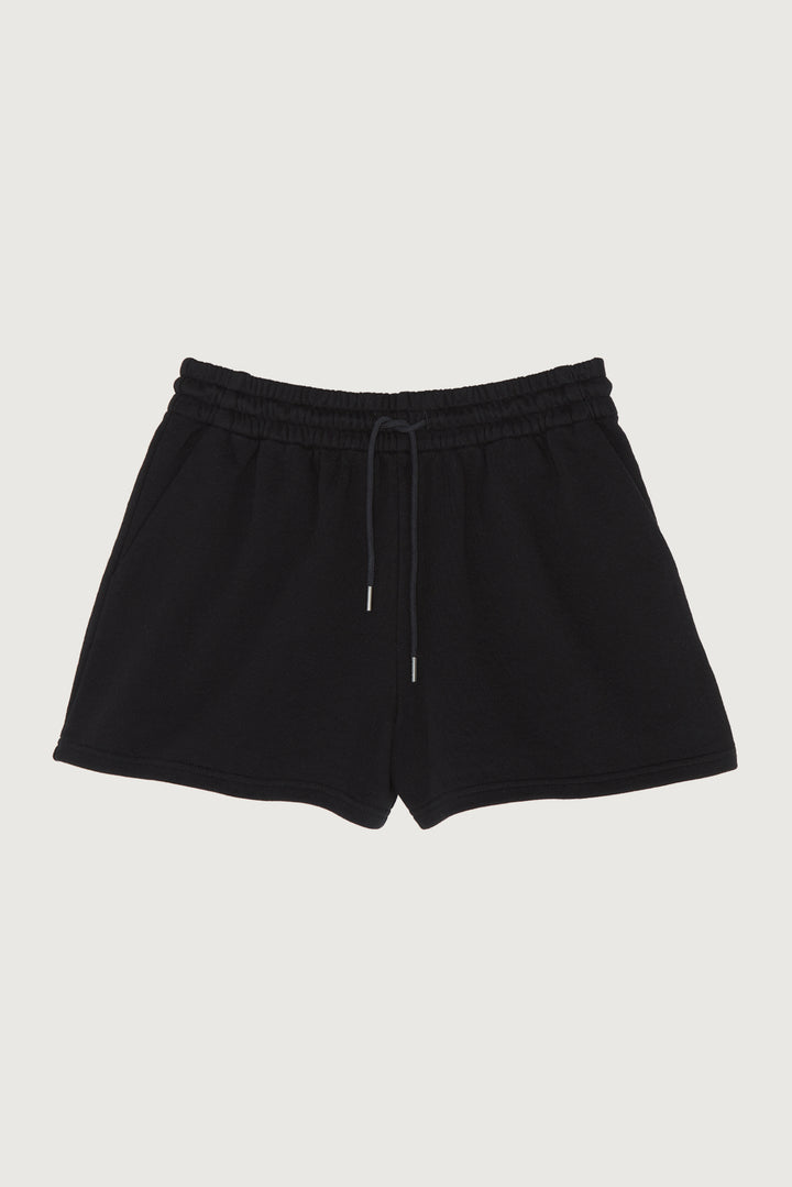 COTTON BLEND TERRY SHORT in Black — alternate angle