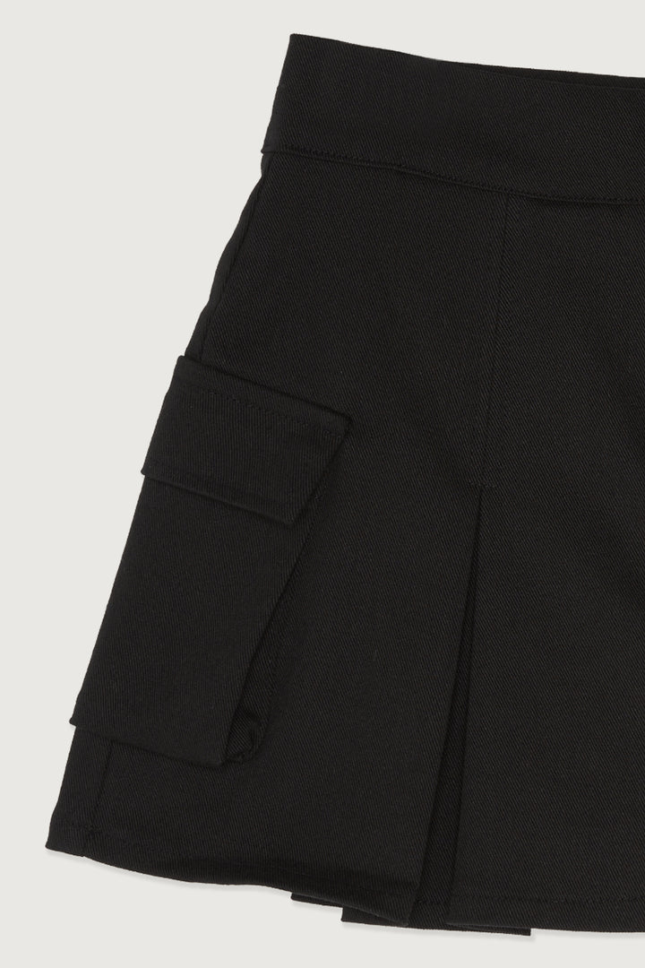 PLEATED CARGO MINI SKIRT in Black — alternate angle