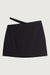 Mini skirt with cutout waist in black — main image