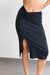 Front twist midi skirt in black beauty — main image