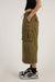 Nylon maxi cargo skirt in burnt olive — main image