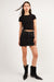 Black mini jean skirt in washed black — main image