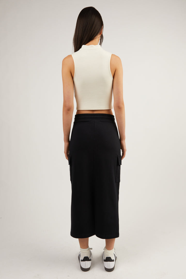 MIDI CARGO SKIRT in Black Beauty — alternate angle