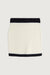 Fuzzy colour block mini skirt in cream black — main image