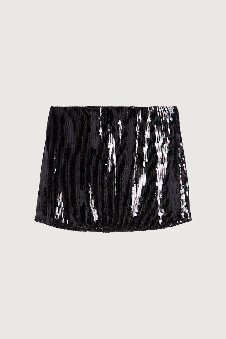 SEQUIN MINI SKIRT in Black — alternate angle