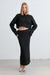 Knit midi skirt in black — main image