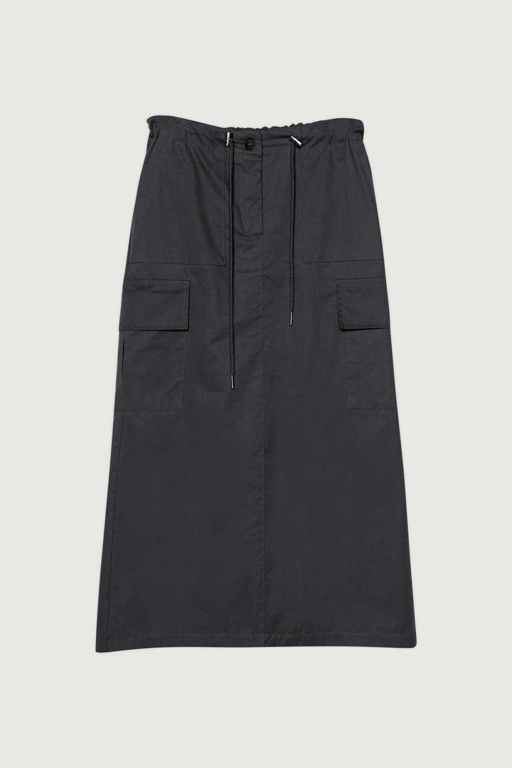 MIDI CARGO SKIRT in Charcoal — alternate angle