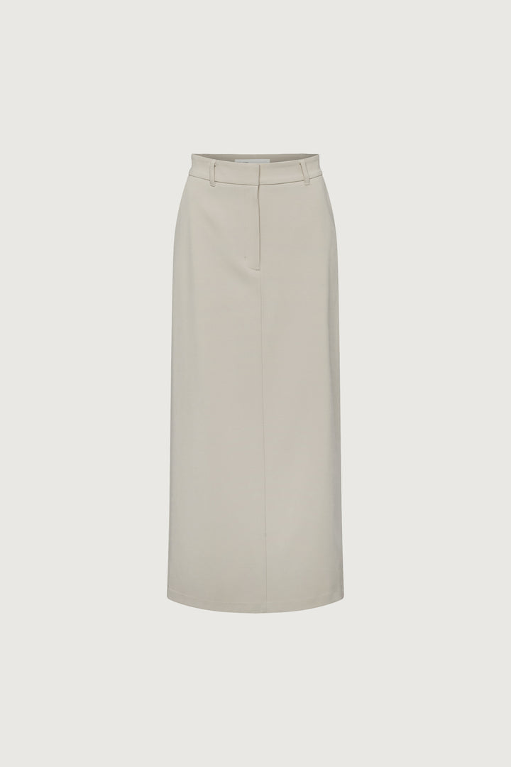 MAXI SUITING SKIRT in Pelican — alternate angle