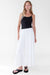 Tiered skirt with elastic waistband in white — main image