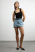 Denim mini skirt in light stone — main image