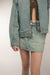 Denim mini skirt in sand wash — main image