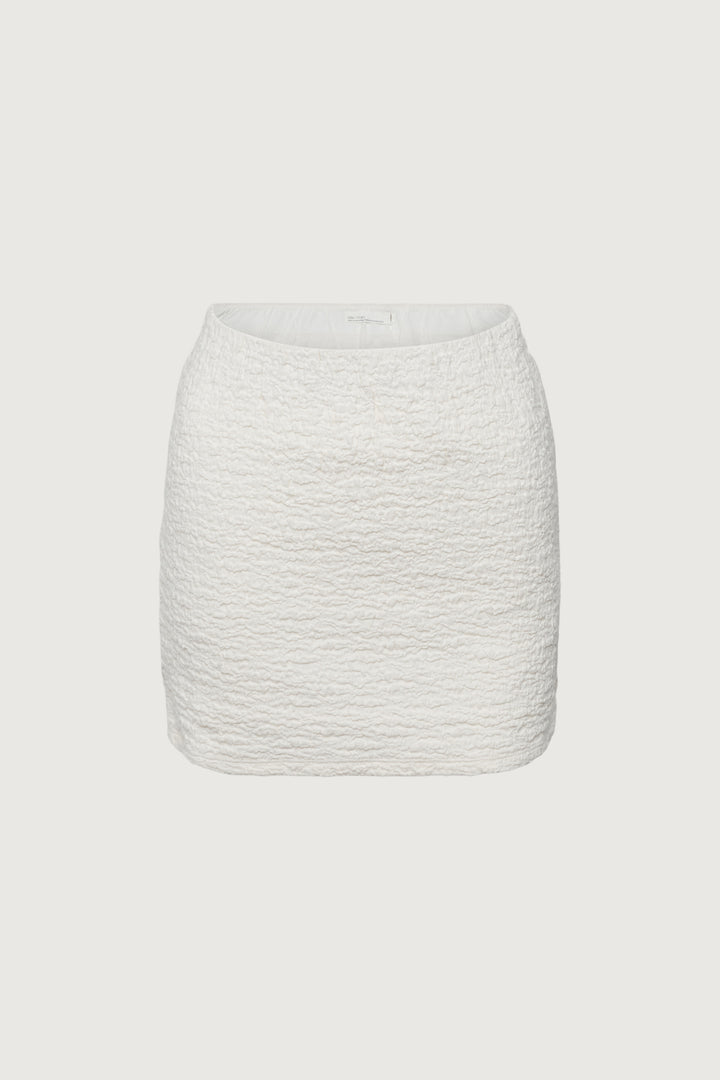 CRINKLE MINI SKIRT in Cream — alternate angle