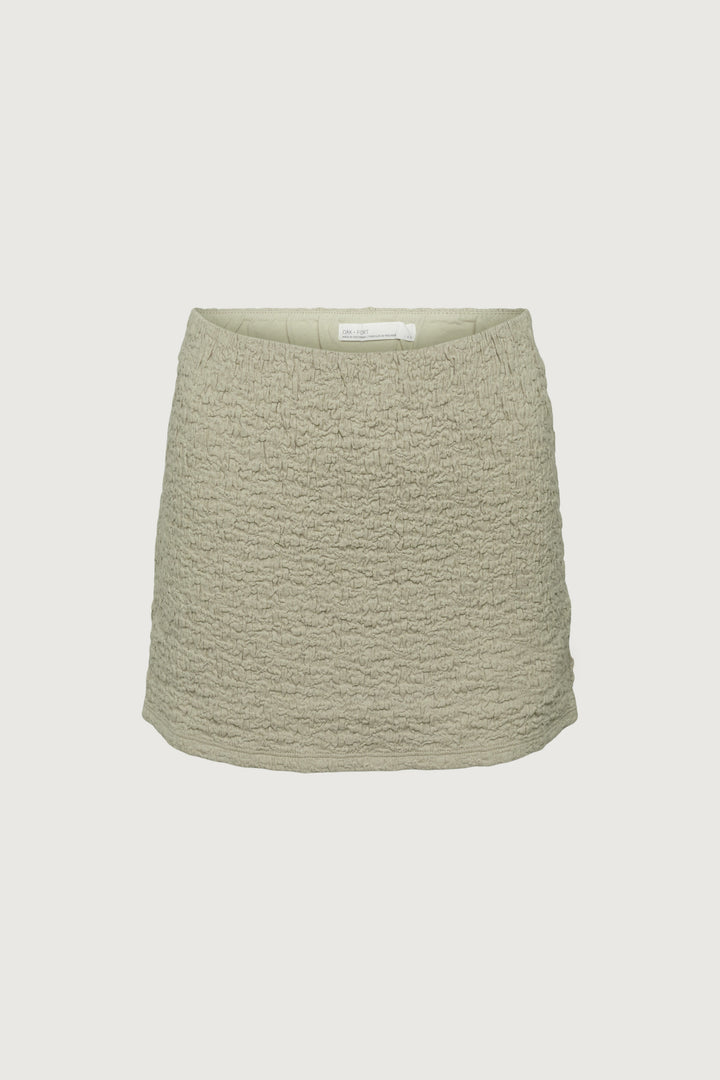 CRINKLE MINI SKIRT in Moss Grey — alternate angle