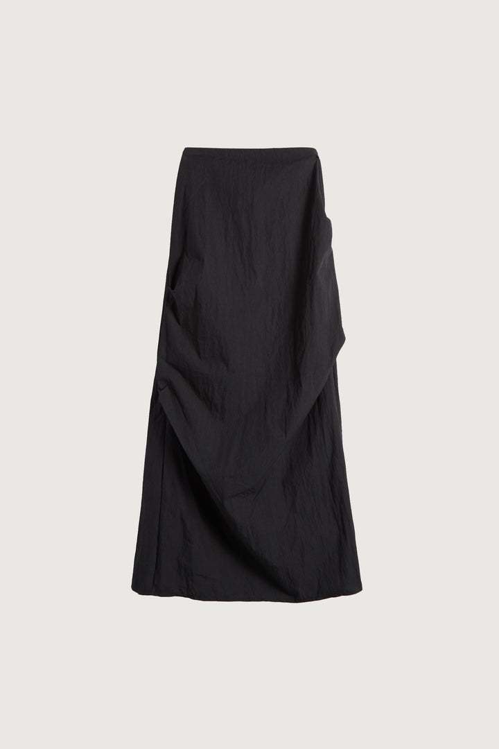 MIDI NYLON PENCIL SKIRT in Black — alternate angle