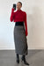 Midi nylon pencil skirt in charcoal — main image