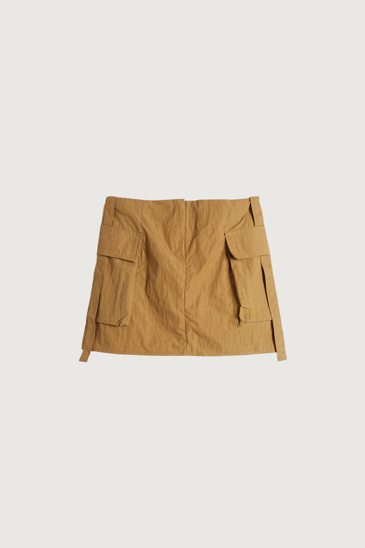 MINI NYLON CARGO SKIRT in Brown — alternate angle