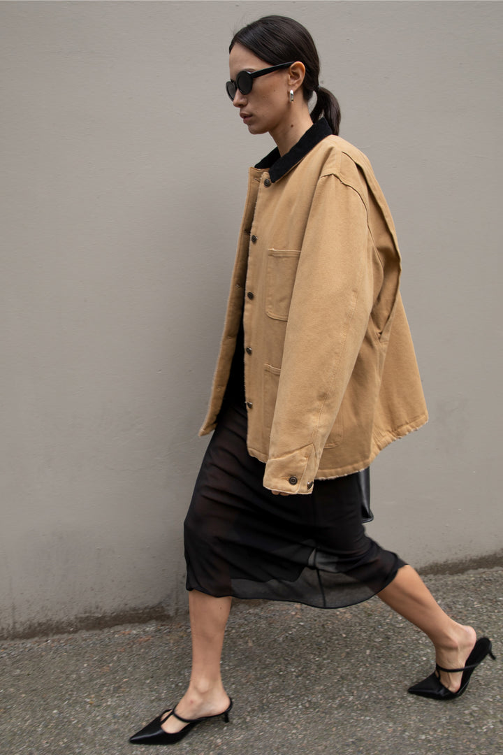 MIDI LENGTH SHEER SKIRT in Black — alternate angle