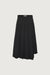 Midi pleated asymmetrical skirt in asphalt — main image