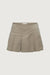 Pleated twill mini skort in winter twig — main image