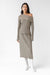 Ribbed knit midi skirt in taupe — main image