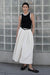A-line midi skirt with pleats in beige — main image
