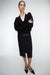 Midi suiting skirt with front slit in black — main image