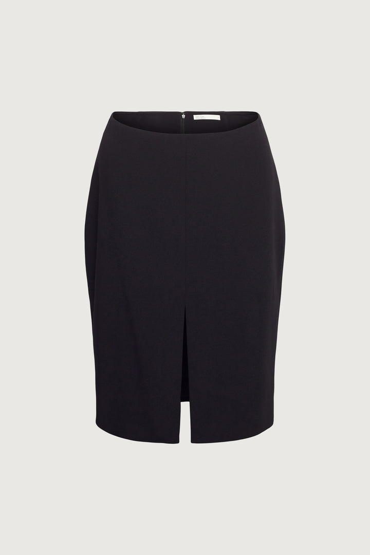 MIDI SUITING SKIRT WITH FRONT SLIT in Black — alternate angle