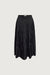 Tiered nylon midi skirt in black — main image