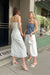 Bubble hem maxi skirt in white — main image