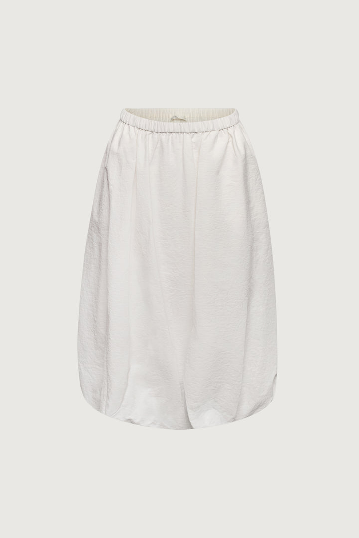 BUBBLE HEM MIDI SKIRT in Cream — alternate angle