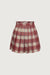 Pleated plaid mini skirt in red plaid — main image