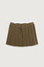 Exposed waist mini skort in teak brown — main image
