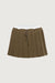 Exposed waist mini skort in teak brown — main image