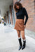 Vegan suede mini skirt in camel — main image