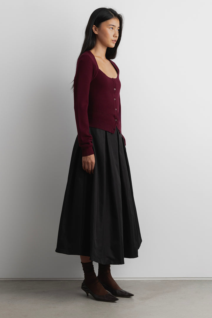 MIDI PLEATED SKIRT in Black — alternate angle