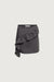 Mini skirt with curved ruffle in charcoal — main image