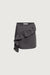 Mini skirt with curved ruffle in charcoal — main image