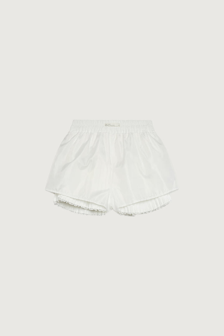 PLEATED TIERED MINI SKORT in White — alternate angle