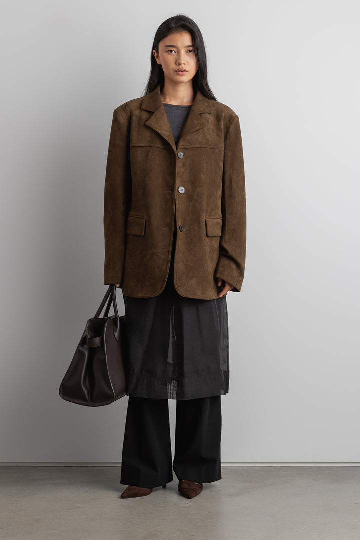 SHEER ORGANZA MIDI SKIRT in Black — alternate angle