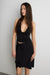 Front drape midi skirt in black — main image