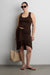Front drape midi skirt in coffee bean — main image