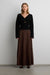 Suede effect midi skirt in brown — main image